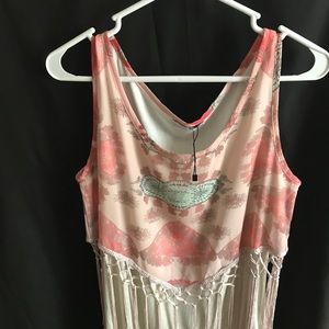 ILEEN girl Fringed Tank Top Blouse